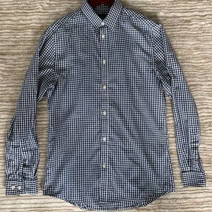 H&M Men’s Blue & White Flannel Dress Button-Down